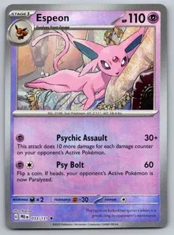 Espeon (Poke Ball Pattern) 033/131 Holo Rare Prismatic Evolutions Pokemon NM - Image 1