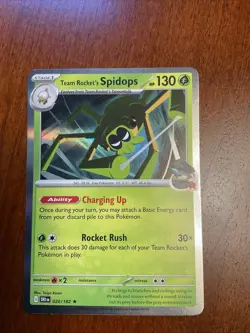 Team Rocket’s Spidops 020/182 Destined Rivals Holo Rare Pokemon TCG Card - Image 1