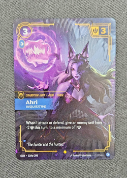 Ahri Inquisitive Riftbound League Of Legends Origins Foil Card OGN 119a/298 NM - Image 2