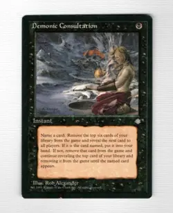 Magic The Gathering: MTG - Demonic Consultation - Instant NF Ice Age 9 Uncommon - Image 1