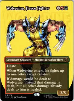 Wolverine, Fierce Fighter (Borderless) 378 Marvel Super Heroes NM - Image 1