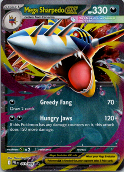 Mega Sharpedo ex 061/094 Double Rare Phantasmal Flames Pokemon Holo NM - Image 1