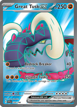 Great Tusk ex 230/198 Holo Ultra Rare Scarlet & Violet 2023 Near Mint - Image 1