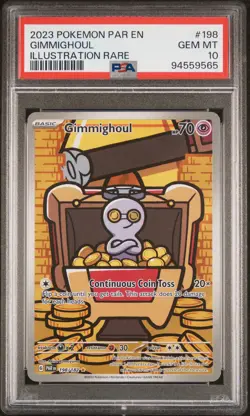 2023 POKEMON PAR EN-PARADOX RIFT #198 GIMMIGHOUL PSA GEM MT 10 - Image 1