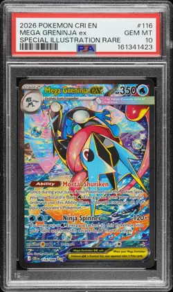 2026 POKEMON CRI EN-CHAOS RISING #116 MEGA GRENINJA ex PSA GEM MT 10 B - Image 1