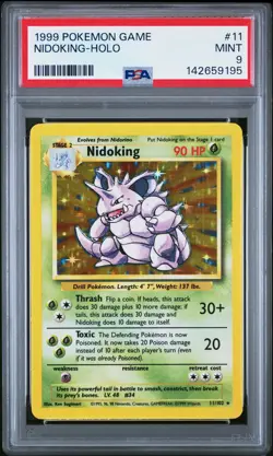 1999 POKEMON GAME #11 NIDOKING-HOLO PSA MINT 9 - Image 1