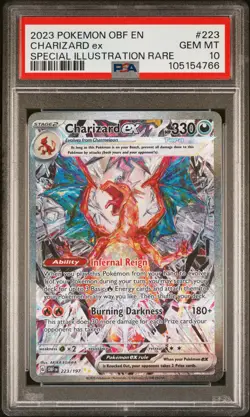 2023 POKEMON OBF EN-OBSIDIAN FLAMES #223 CHARIZARD ex PSA GEM MT 10 - Image 1