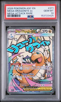 2026 POKEMON ASC EN-ASCENDED HEROES #271 MEGA DRAGONITE ex PSA GEM MT 10 - Image 1