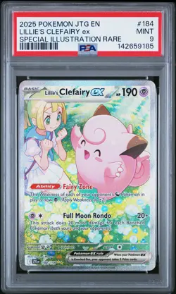 2025 POKEMON JTG EN-JOURNEY TOGETHER #184 LILLIE'S CLEFAIRY ex PSA MINT 9 - Image 1