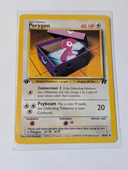 Porygon 1st Edition Uncommon Pokemon Team Rocket 48/82 HP - Image 1
