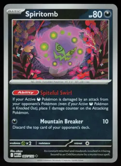 Spiritomb 087/132 Uncommon Mega Evolution Pokemon Reverse Holo Near Mint - Image 1