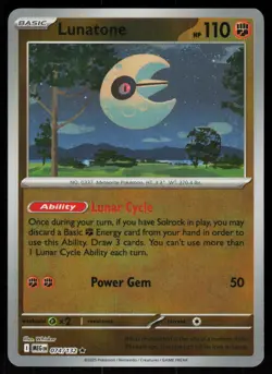 Lunatone 074/132 Rare Mega Evolution Pokemon Reverse Holo Near Mint - Image 1