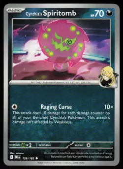 Cynthia's Spiritomb 129/182 Uncommon Destined Rivals Pokemon Near Mint - Image 1