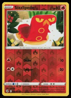 Sizzlipede 046/264 Common Fusion Strike Pokemon Reverse Holo Lightly Played - Image 1