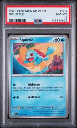 Squirtle 007/165 151 Pokemon PSA 8 - Image 1