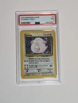 Pokemon Base Set Chansey 3/102 PSA 7 WOTC! Near Mint NM - Image 1