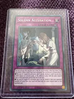 Yu-Gi-Oh! Solemn Accusation BLZD-EN079 1st Edition Secret Rare Mint - Image 1