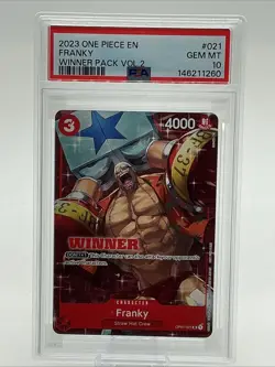PSA 10 Franky Winner OP01-021 Tournament Pack Vol.2 One Piece - Image 1