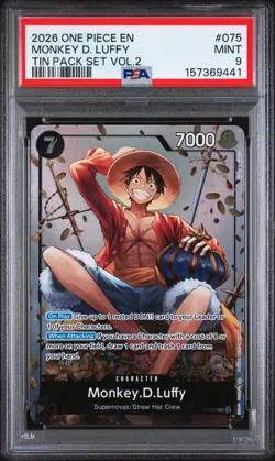 2026 ONE PIECE PROMOS #075 MONKEY D. LUFFY PSA MINT 9 - Image 1