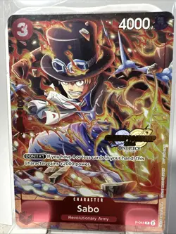 🚨SABO (P-044) Promo Promos One Piece TCG Card‼(2024 Championship) - Image 3