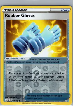 Rubber Gloves 156/203 Reverse Holo SWSH07: Evolving Skies - Pokemon Card - NM - Image 1
