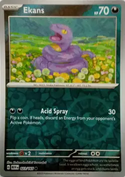 023/165 EKANS REVERSE HOLO SCARLET & VIOLET 151 POKEMON CARD - Image 1