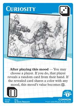MTG Secret Lair Mood Swings 1st Edition Curiosity Common 0033 Mark Rosewater - Image 1
