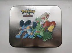 Vintage 2003 Pokemon TCG Gen 3 EX Sandstorm Ruby & Sapphire Tin Used WITH POSTER - Image 1