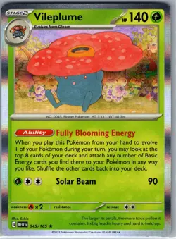 Vileplume 045/165 Holo SV: Scarlet & Violet 151 - Pokemon Card - NM - Image 1