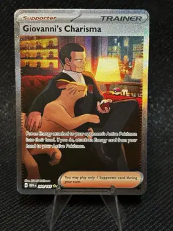 Pokemon TCG 151 Full Art Trainer Giovanni's Charisma 204/165 - Image 1