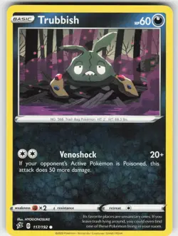 Trubbish 117/192 Common Rebel Clash Pokemon Near Mint - Image 1