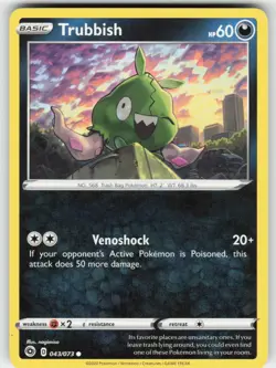 Trubbish 043/073 Common Champion's Path Pokemon Near Mint - Image 1