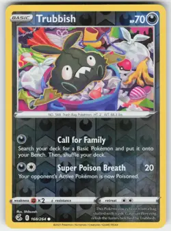 Trubbish 168/264 Common Fusion Strike Pokemon Reverse Holo Lightly Played - Image 1
