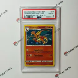 2022 POKEMON SWSH BLACK STAR PROMO #075 SPECIAL DELIVERY CHARIZARD-HOLO PSA 8 - Image 1