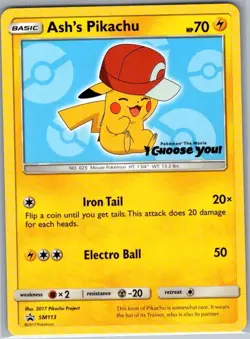 Ash's Pikachu - SM113 Non Holo SM Promos - Pokemon Card - NM - Image 1