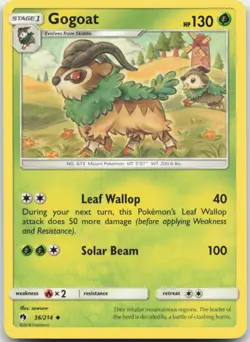 Gogoat 36/214 SM - Lost Thunder Pokemon Card NM - Image 1