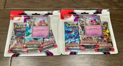 Pokemon Scarlet and Violet Paldea Evolved 3 Pack Blister - Tinkatink 2 Pack Lot - Image 1