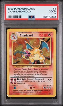 1999 POKEMON GAME #4 CHARIZARD-HOLO PSA 2 - Image 1