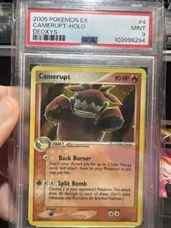 2005 POKEMON EX DEOXYS CAMERUPT #4/107 RARE HOLO FOIL PSA 9 P1 - Image 1