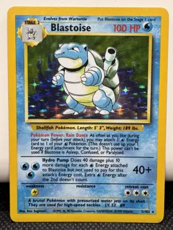 Pokemon TCG Blastoise Holo Rare Unlimited Base Set 2/102 WOTC 1999 (NM) - Image 1
