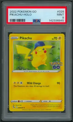 Pokemon SWSH Pokemon Go Pikachu Holo 028/078 PSA 9 - Image 1