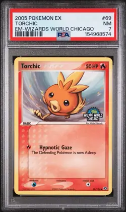 2005 POKEMON EX EMERALD WIZARDS WORLD CHICAGO #69 TORCHIC PSA 7 - Image 1