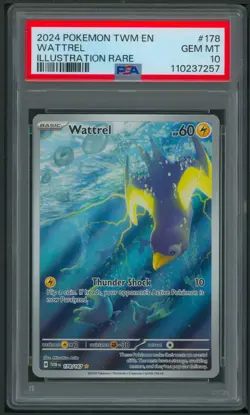 Pokemon SV Twilight Masquerade Wattrel Illustration Rare 178/167 PSA 10 - Image 1