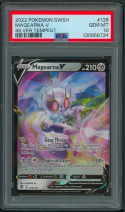 Pokemon SWSH Silver Tempest Magearna V 128/195 PSA 10 - Image 1