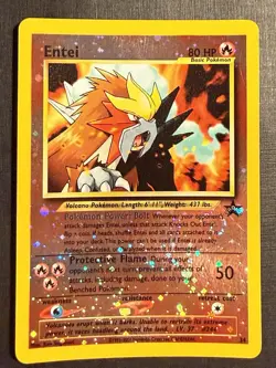 Entei #34 Pokemon Card Black Star Movie Promo Reverse Holo 2001 (see photo) - Image 2