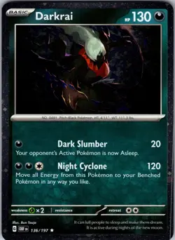 Darkrai (Cosmos Holo) Holo Rare Miscellaneous Cards & Products 136/197 NM - Image 1