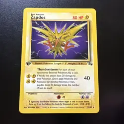 Pokemon TCG Zapdos 30/62 1st Edition Fossil Rare Non-Holo Card 1999 WOTC NM - Image 1