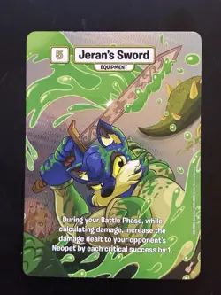 Neopets Battledome TCG - Jeran's Sword - Secret Rare - XR Full Art Card - Image 1
