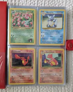 Red Pikachu Pokemon Binder From 1999 With Vintage Cards & Holos Lot Of 64 Cards - Image 2