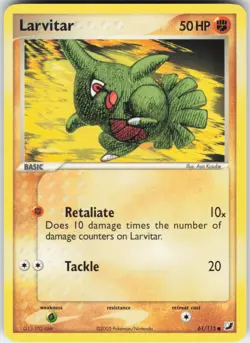 Larvitar 61/115 Common Unseen Forces Pokemon Lightly Played - Image 1